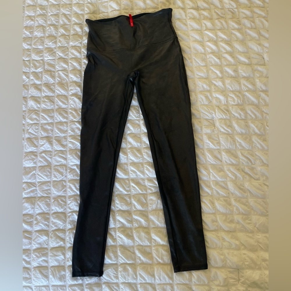 SPANX Black Faux Leather Leggings